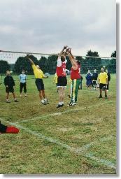 Volbildlicher Block beim Volleyball